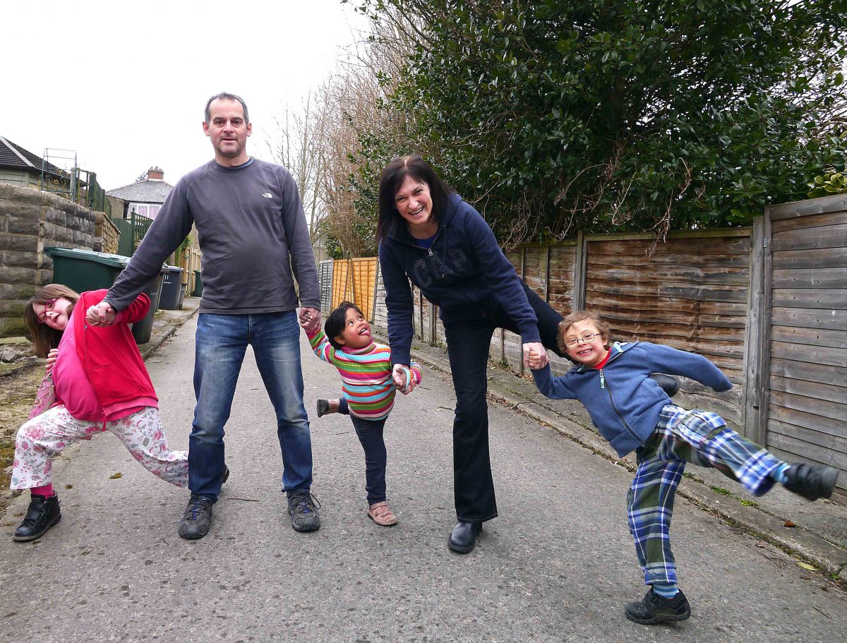 The Picken family doing their special happy dance