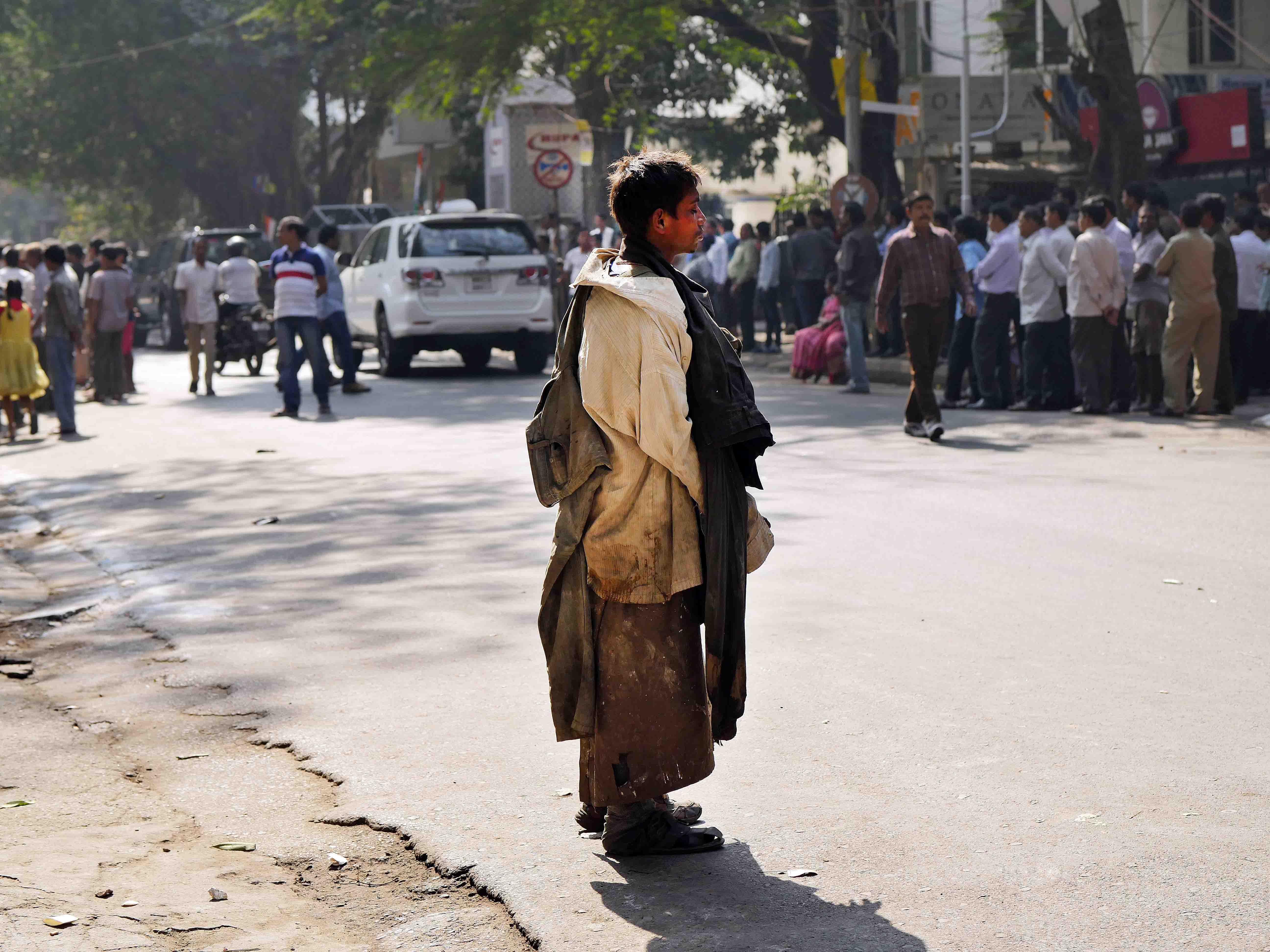 He carried all his possessions on his back.