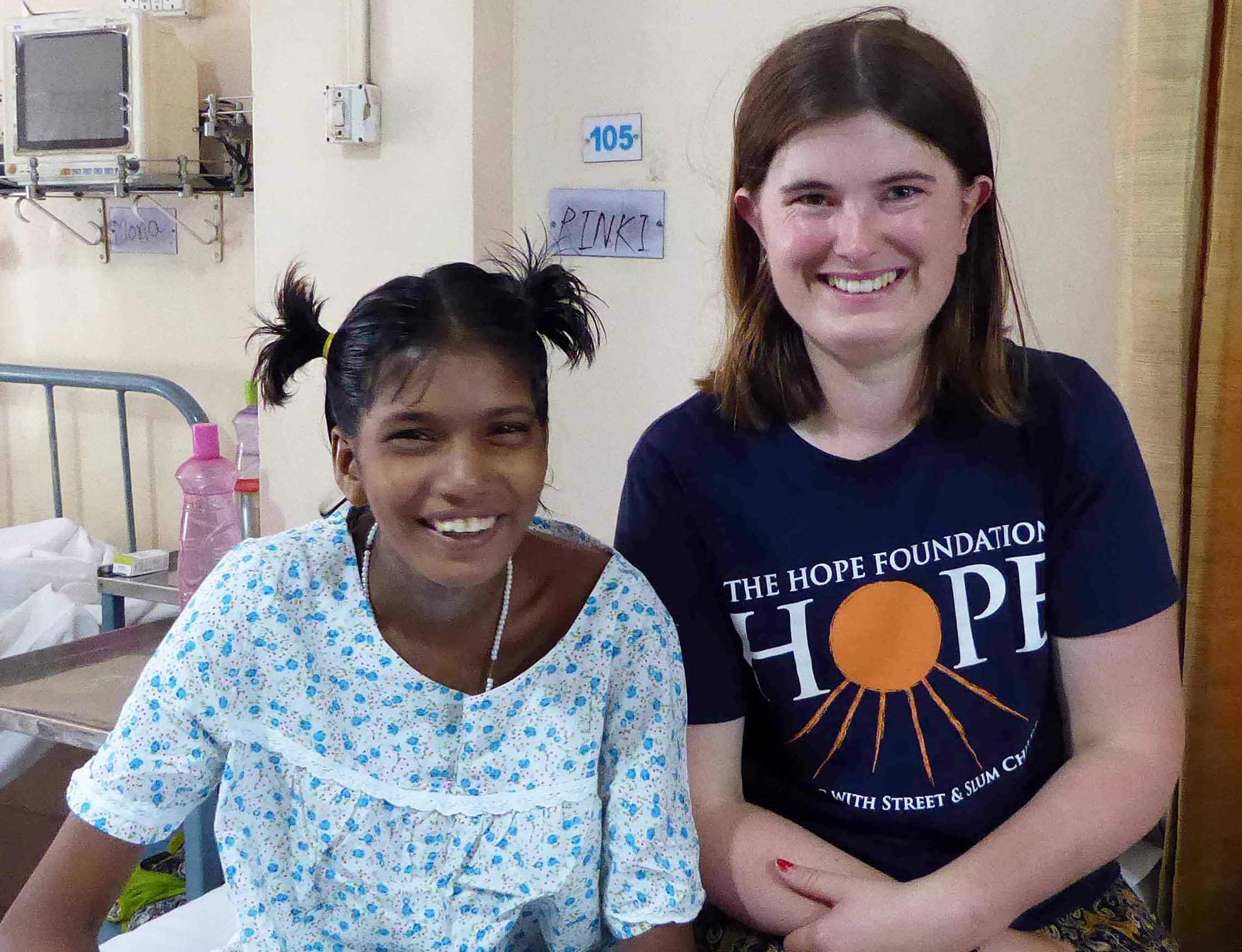 Pinki and Anna in Hope Hospital